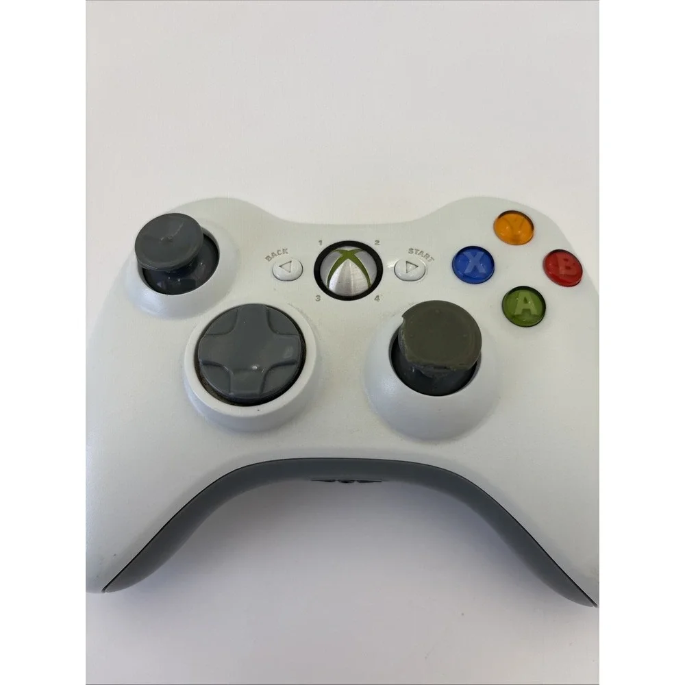 Official OEM Microsoft Xbox 360 White Controller Tested No Batteries Cover